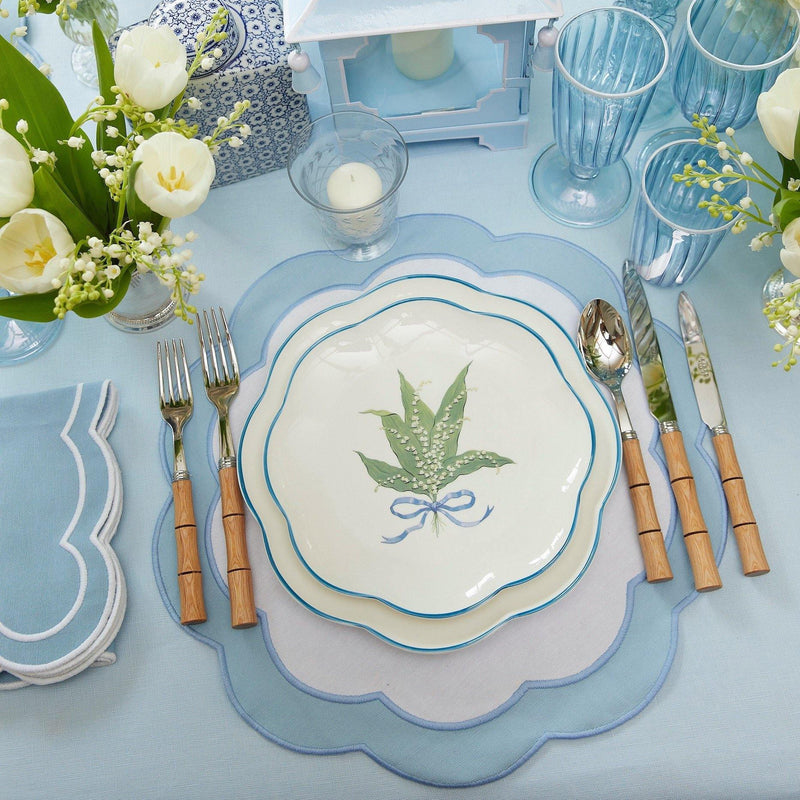 Scalloped Lily of the Valley Starter Plate (Set of 4) - Mrs. Alice