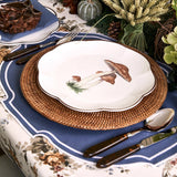 Experience the beauty of intricate design and superior quality with the Scalloped Mushroom Dinner Plate set.