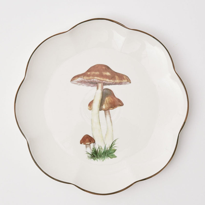 Rustic sophistication: Scalloped Mushroom Plate Set.