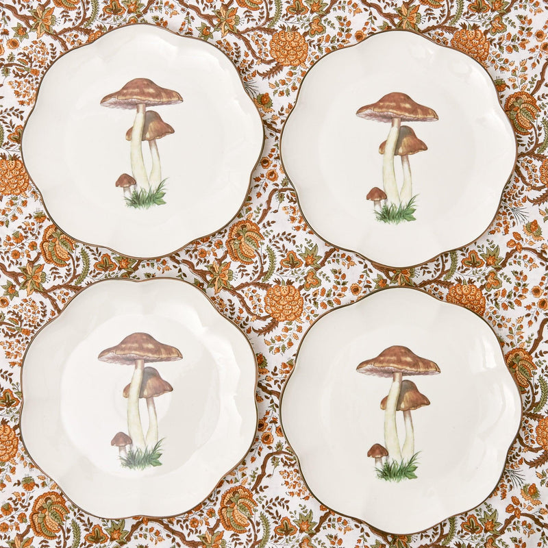 Scalloped Mushroom Plates: Stylish and versatile.