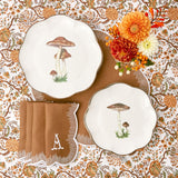 Scalloped Mushroom Starter Plate (Brown) - Mrs. Alice