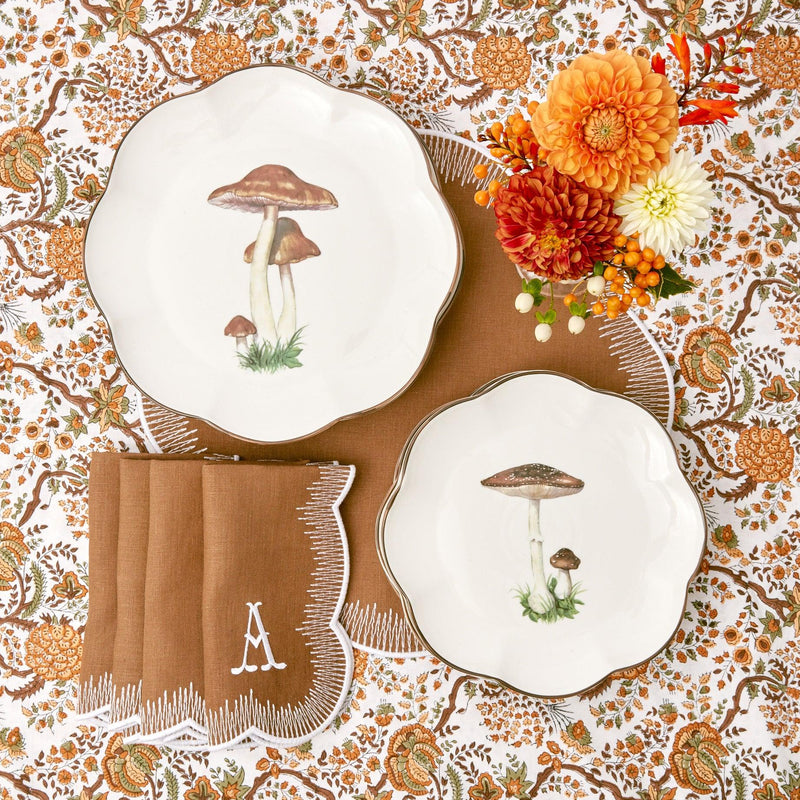 Add a unique flair to your dining decor with the Scalloped Mushroom Starter Plate set of 24.