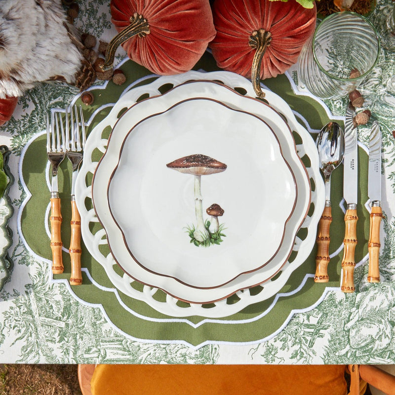 Scalloped Mushroom Starter Plates (Set of 4) - Mrs. Alice