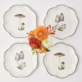Scalloped Mushroom Starter Plates (Set of 4) - Mrs. Alice