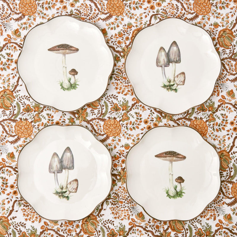 Scalloped Mushroom Starter Plates (Set of 4) - Mrs. Alice
