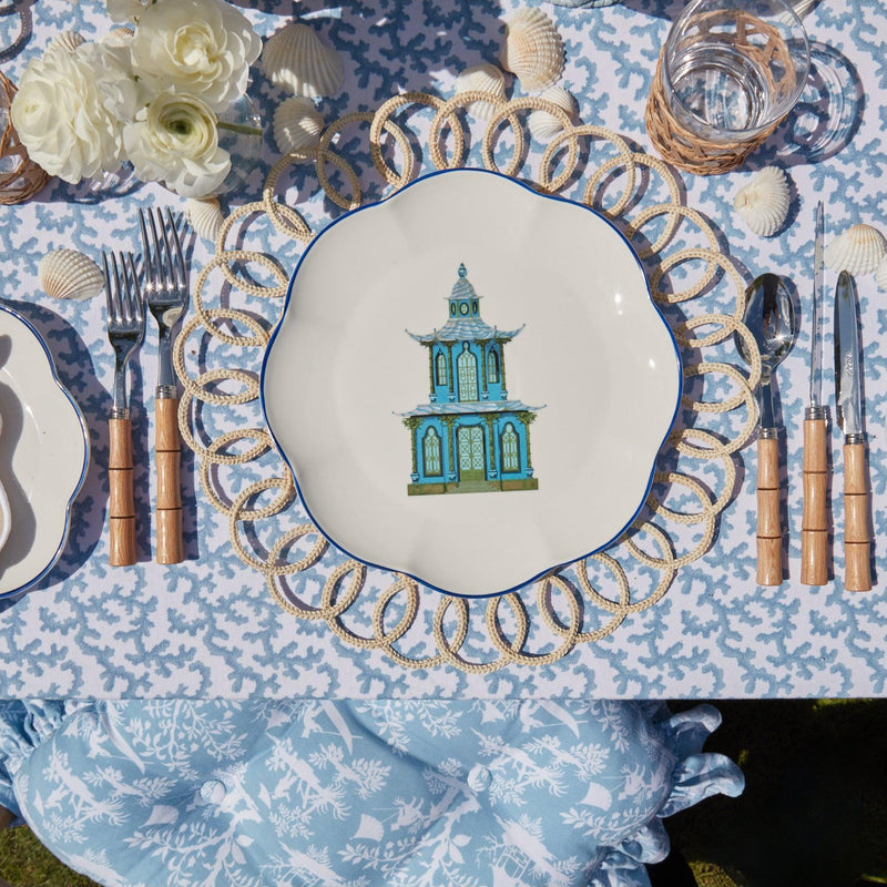 Scalloped Pagoda Dinner Plate - Mrs. Alice