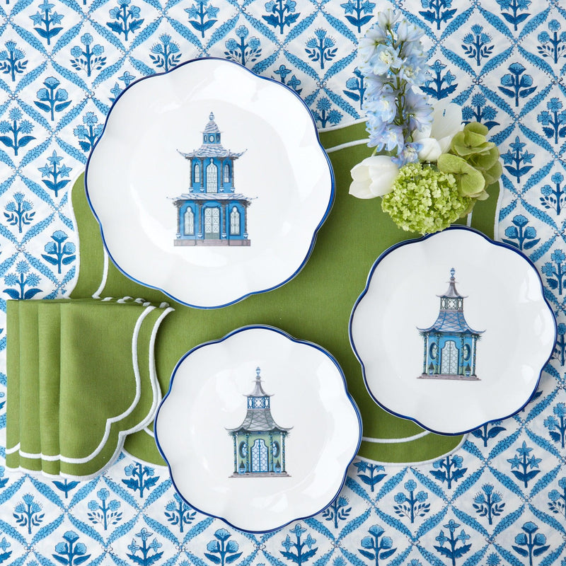 Scalloped Pagoda Starter Plate (Set of 4) - Mrs. Alice