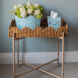 Scalloped Rattan Tray With Stand - Mrs. Alice