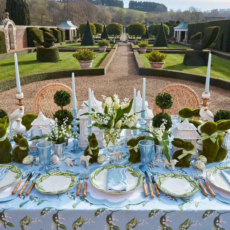 Serena Appliqué Blue Placemats & Napkins (Set of 4) - Mrs. Alice