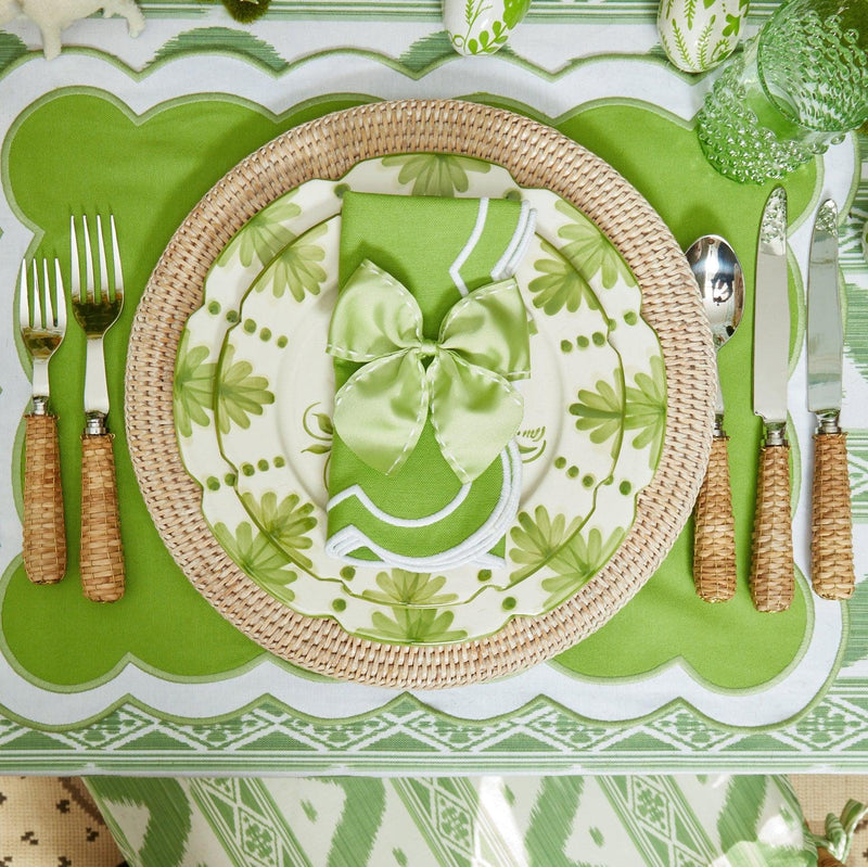 Serena Appliqué Green Napkins (Set of 4) - Mrs. Alice