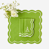 Serena Appliqué Green Napkins (Set of 4) - Mrs. Alice