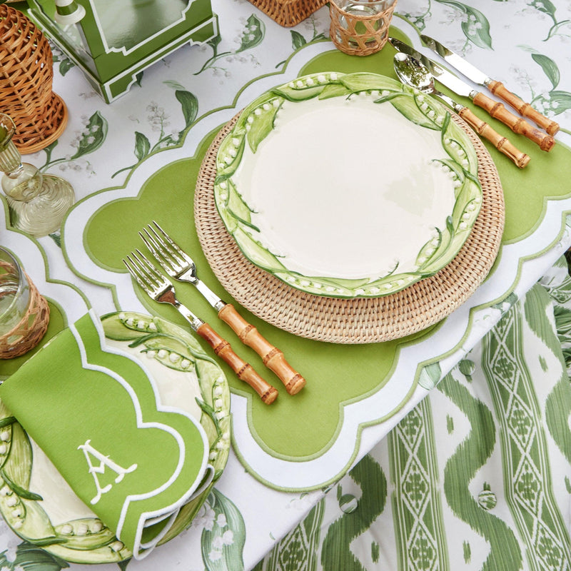 Serena Appliqué Green Placemats & Napkins (Set of 4) - Mrs. Alice