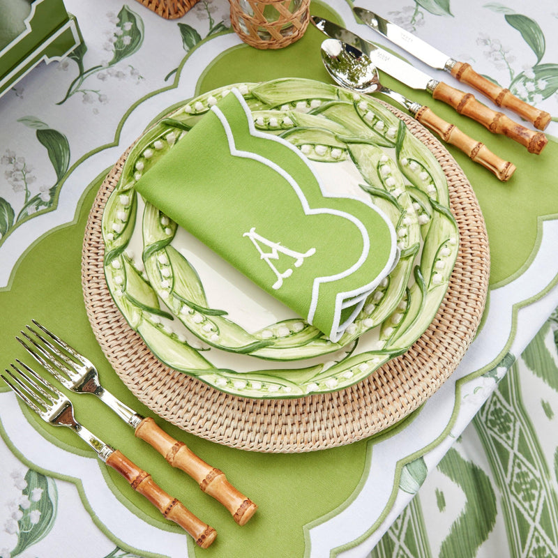 Serena Appliqué Green Placemats & Napkins (Set of 4) - Mrs. Alice