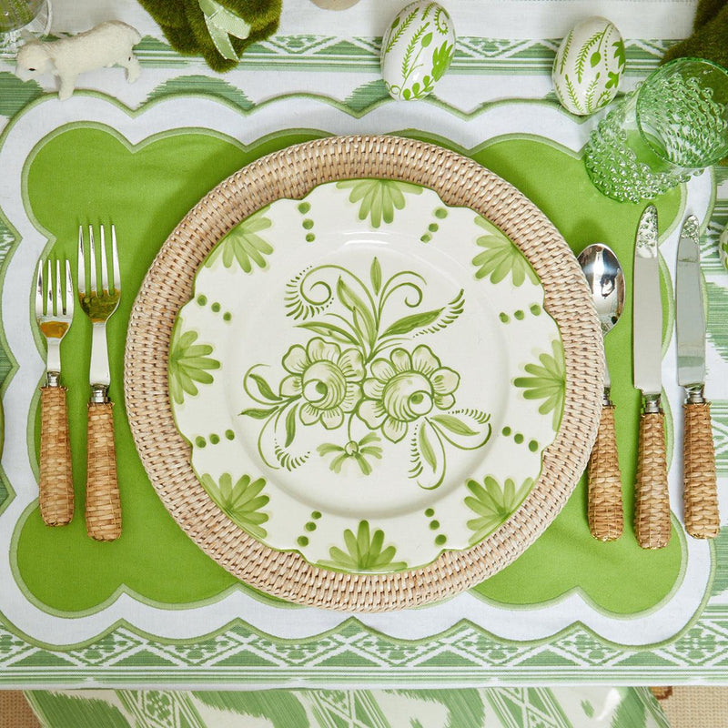 Serena Appliqué Green Placemats & Napkins (Set of 4) - Mrs. Alice