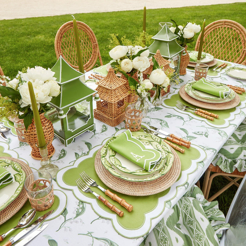 Serena Appliqué Green Placemats & Napkins (Set of 4) - Mrs. Alice