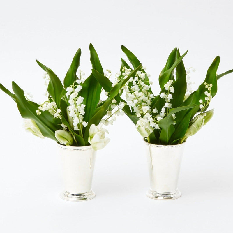 Turn any gathering into an elegant affair with our Silver Mint Julep Cups Pair.