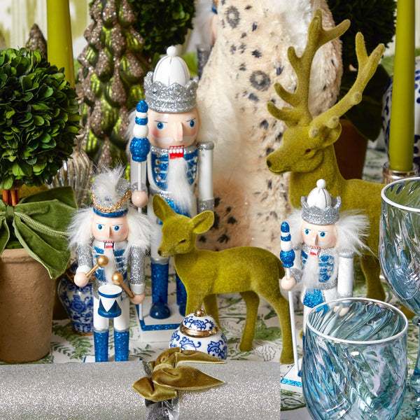 Small Blue & White Nutcracker (Pair) - Mrs. Alice