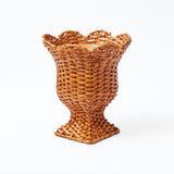 Small Burnt Rattan Urn Vase