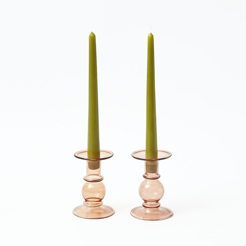 Elise Small Amber Candle Holder (Pair)