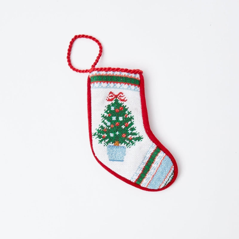 Small Needlepoint Christmas Tree Stocking - Mrs. Alice