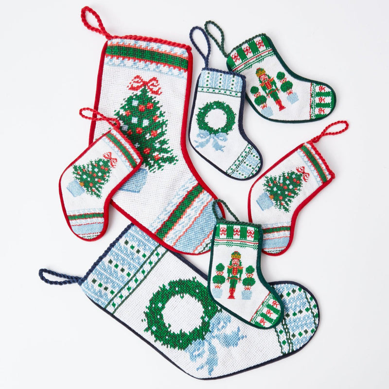 Small Needlepoint Nutcracker Stocking - Mrs. Alice