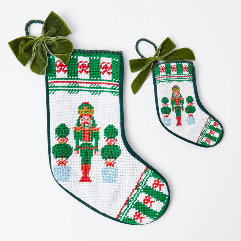 Small Needlepoint Nutcracker Stocking - Mrs. Alice
