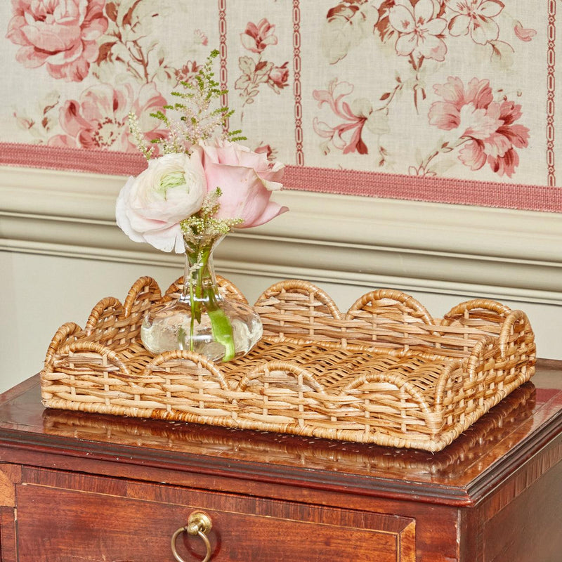 Small Scalloped Rattan Tray – Mrs. Alice