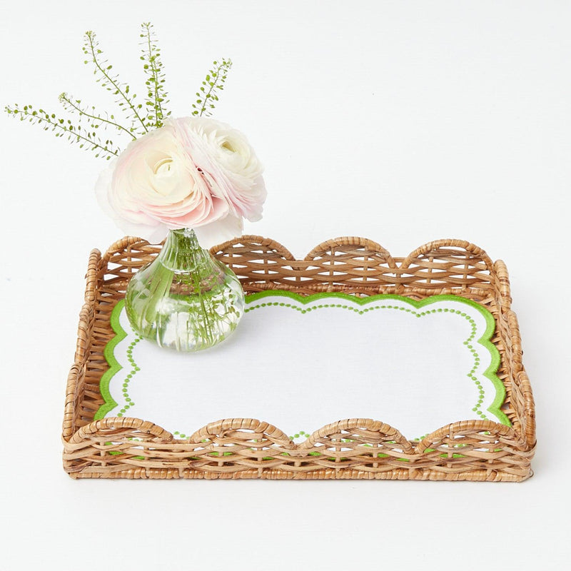 Small Scalloped Rattan Tray – Mrs. Alice