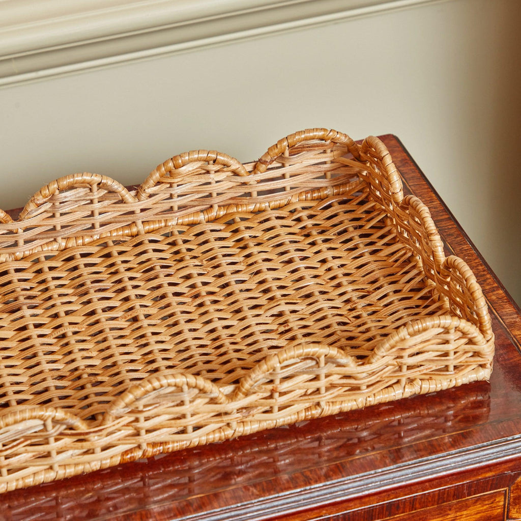 Tray Ratton Small Scalloped Rattan Tray– Mrs. Alice