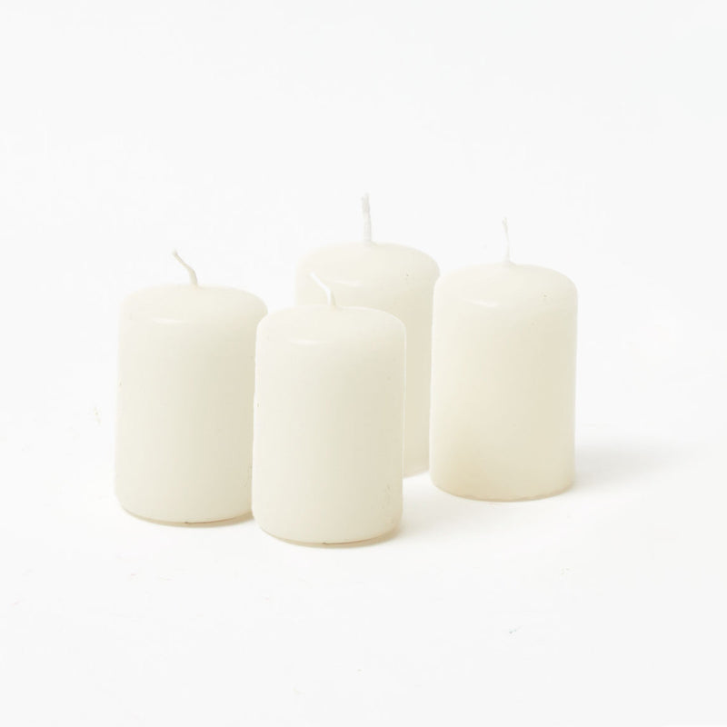 Mini White Pillar Candles (Set of 4)