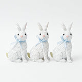 Small White Rattan Rabbits (Trio) - Mrs. Alice