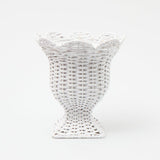 Small White Rattan Urn Vase - Mrs. Alice