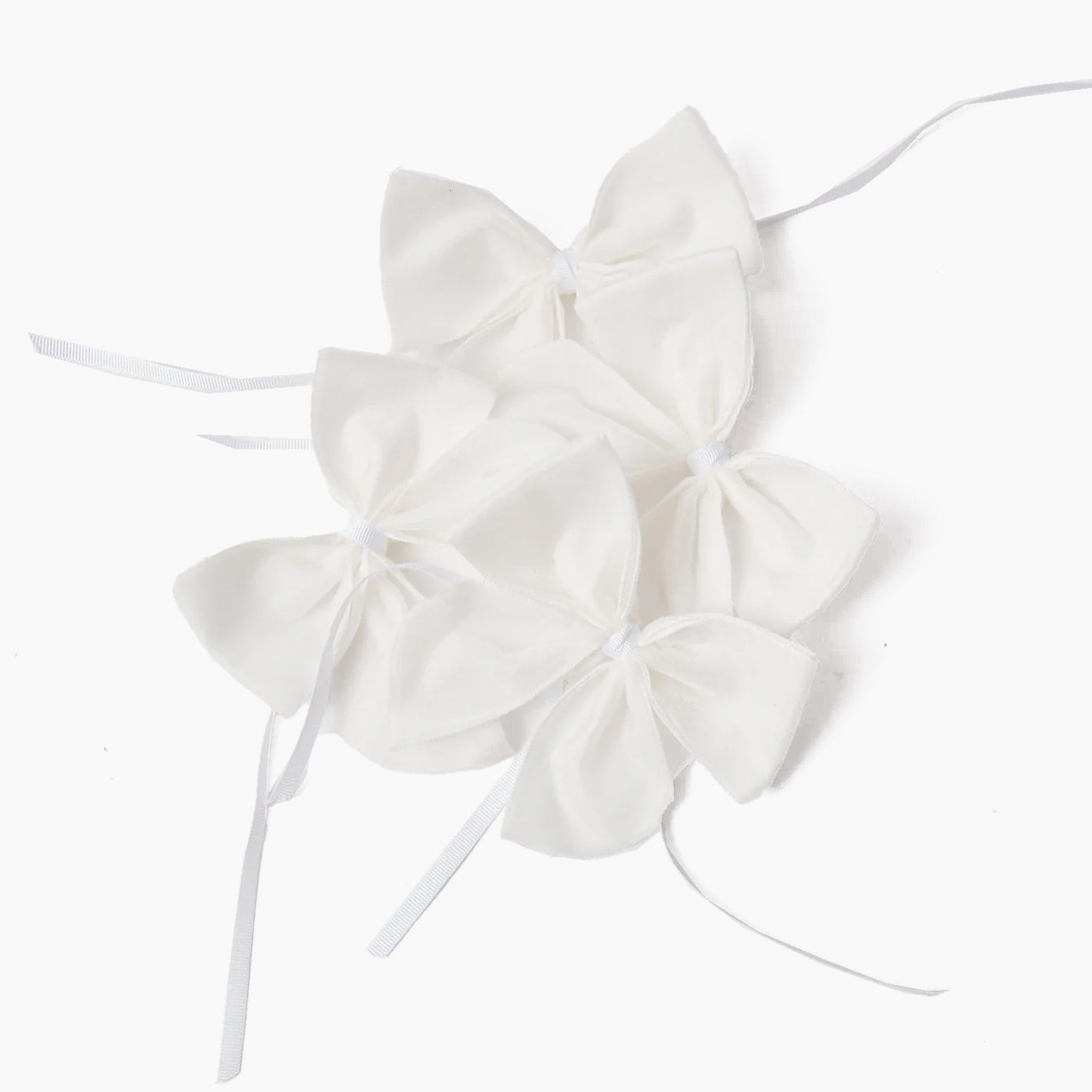 Snow White Velvet Napkin Bows (Set of 4) - Mrs. Alice