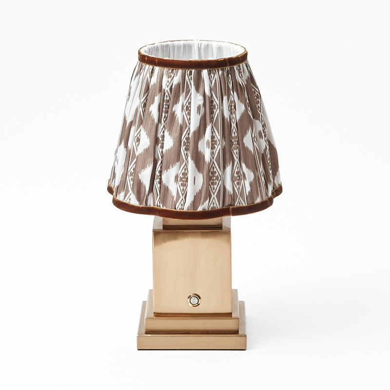 Chocolate Brown Ikat Scalloped Lampshade (18cm)