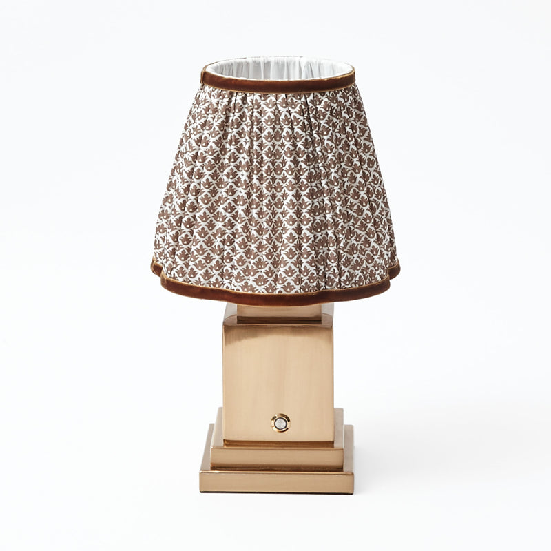 Rechargeable Lamp with Chocolate Lampshade (18cm)