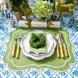 Sylvie Apple Green Embroidered Napkins (Set of 4) - Mrs. Alice