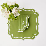 Sylvie Apple Green Embroidered Napkins (Set of 4) - Mrs. Alice