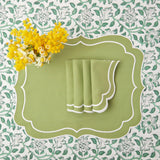 Sylvie Green Embroidered Napkins (Set of 4) - Mrs. Alice