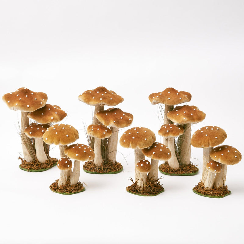Tall Caramel Velvet Mushrooms (Set of 3) - Mrs. Alice