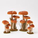 Tall Orange Velvet Mushrooms (Set of 3) - Mrs. Alice