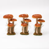 Tall Orange Velvet Mushrooms (Set of 3) - Mrs. Alice