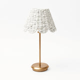 Tall Rechargeable Lamp with White Seagrass Lampshade - Mrs. Alice
