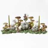 Elevate your home decor with the playful Small Green Velvet Mushrooms, a delightful trio for any room.