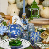 Experience elegance with the Blue Chinoiserie Pumpkin Family.