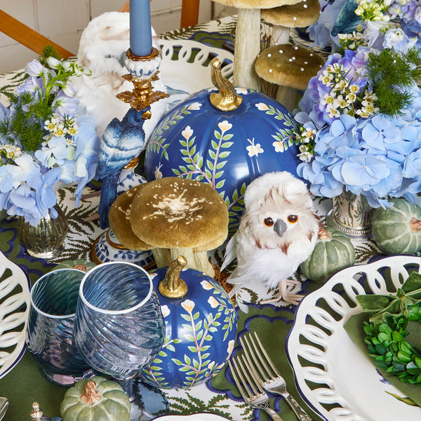 Embrace sophistication with this Blue Chinoiserie Pumpkin set.