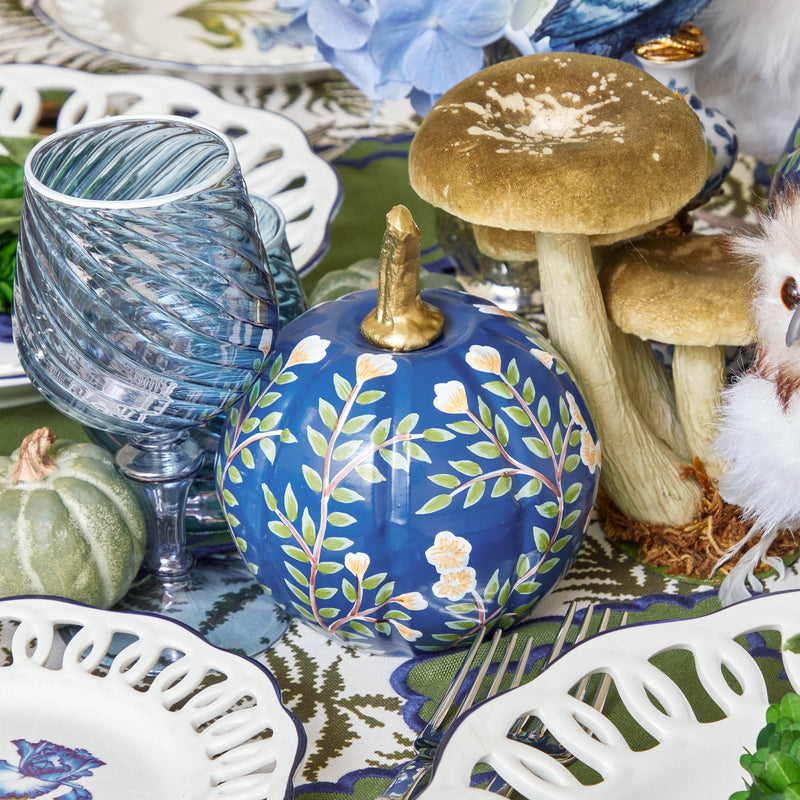 Add a touch of opulence with the Blue Chinoiserie Pumpkin Family.