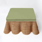 Vivienne Rattan Scalloped Ottoman - Mrs. Alice