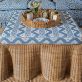 Vivienne Rattan Scalloped Ottoman - Mrs. Alice