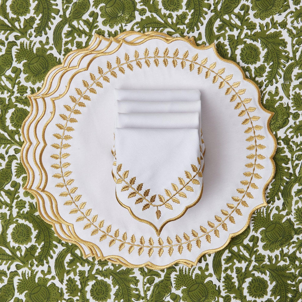 Vintage Yellow Linen Dinner Napkins with White Embroidered Dots - Set – In  The Vintage Kitchen Shop