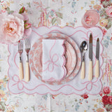 White Embroidered Bow Napkins (Set of 4) - Mrs. Alice